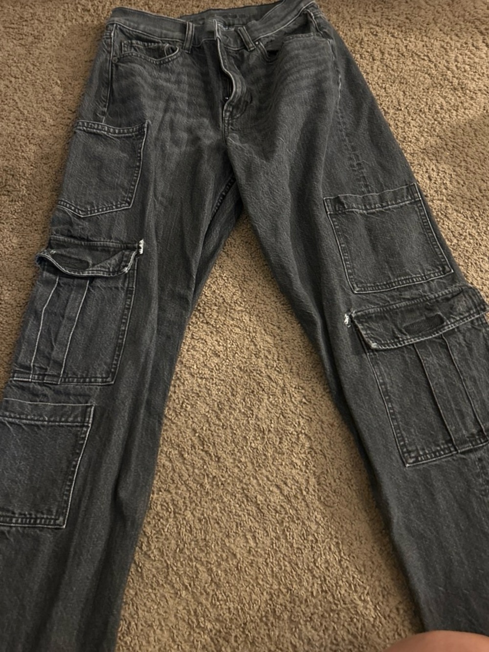 American Eagle Outfitters Black Washed Cargo Pants